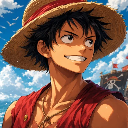 Retrato autoral de Monkey D Luffy