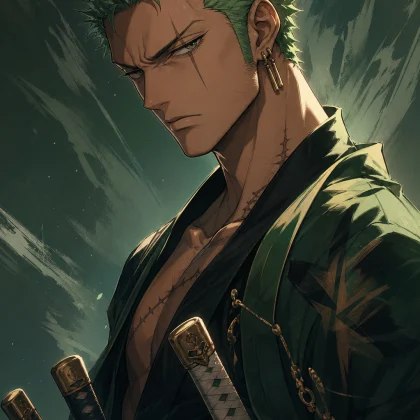 Retrato autoral de Roronoa Zoro