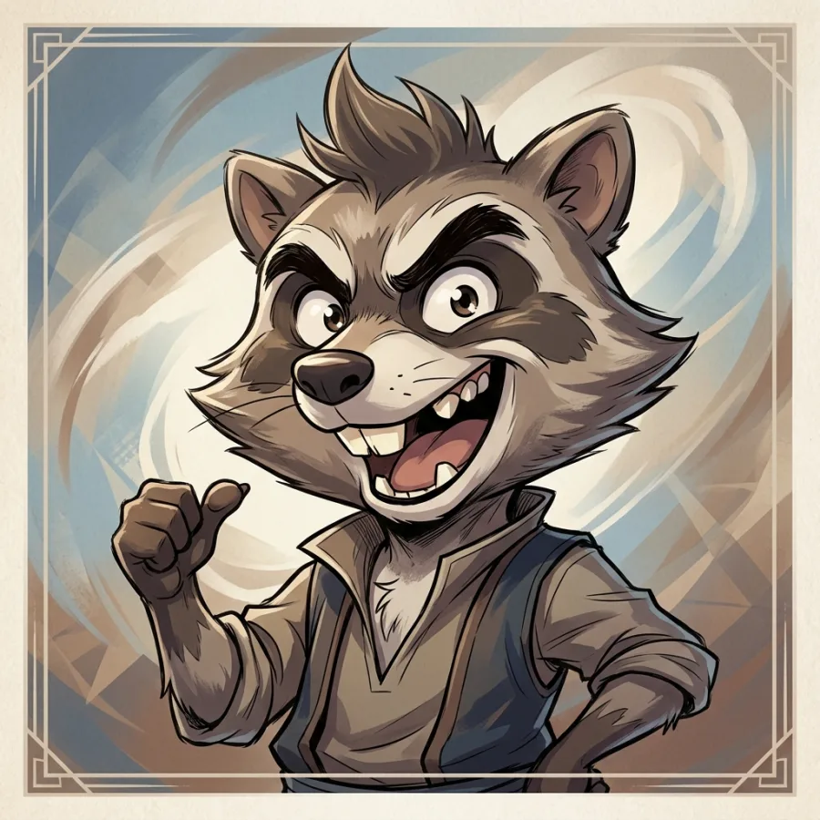 Retrato autoral de Raccoon